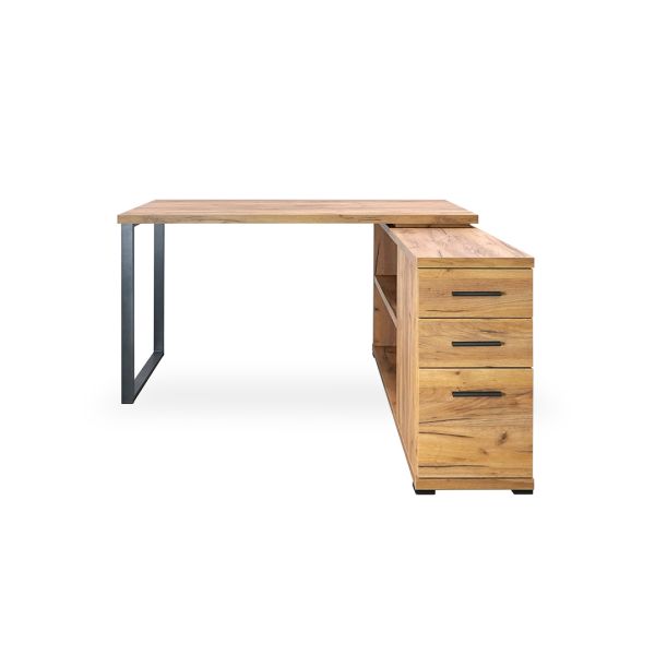 Calix L-Shape Desk Golden Oak